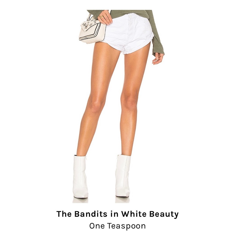 One Teaspoon Bandit White Denim Shorts